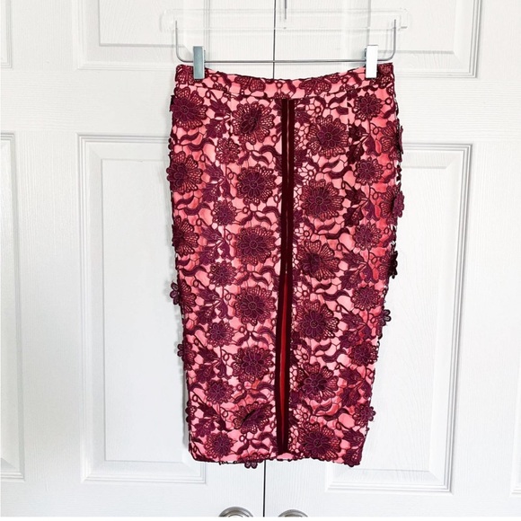 Endless Rose Hampton Lace Overlay Pencil Skirt - Picture 1 of 4
